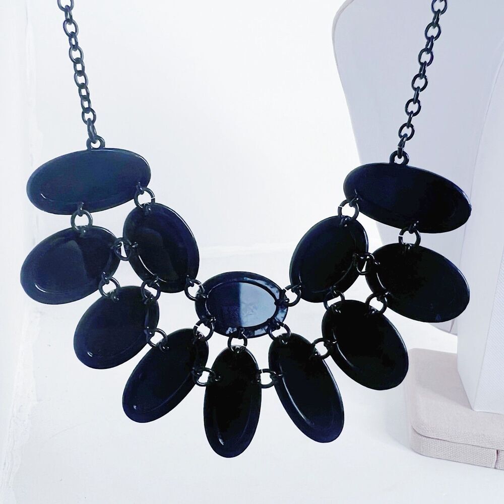 Black Rhinestone Statement Necklace - image 6